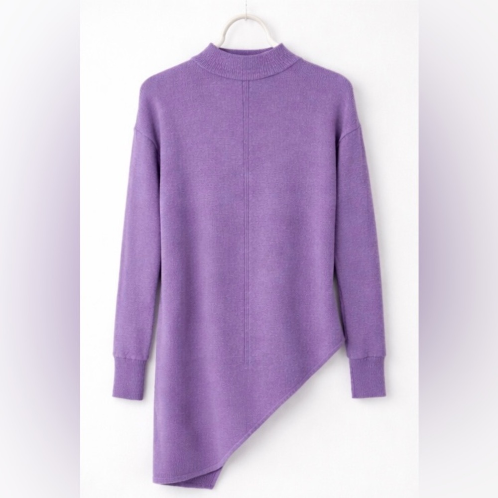 Women's Asymmetrical Purple Sweater